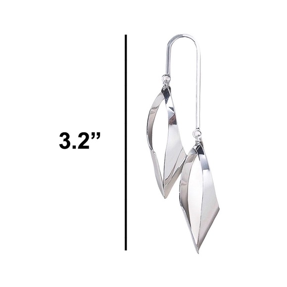 Any 2/$20! Silver Double Teardrop Stud Earrings - Picture 5 of 7